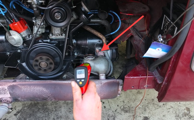 FAN360 VW BusCheck Messung der Verbrennungstemperatur per Laserthermometer