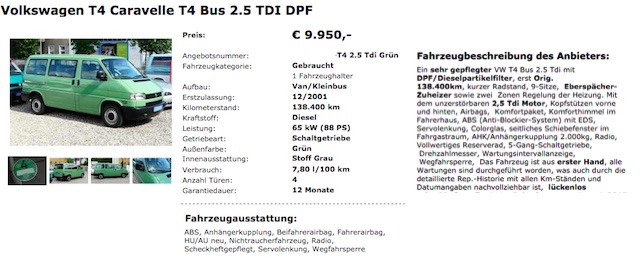 VW Bus T4 Händler Angebote genau prüfen