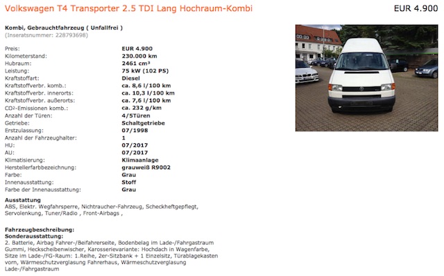 T4 TDI hoch lang Britta im Begleitung VW BusChecker gekauft 08 2016