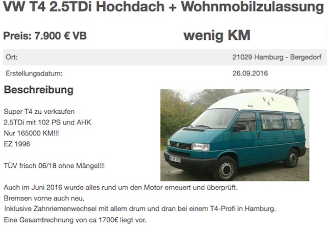 VW Bus Hochdach Camper Kaufberatung Referenz Bus Checker