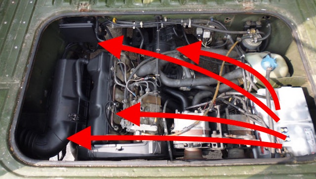 VW Bus T3 Motorraum manipuliert vom BW Rückläufer Händler