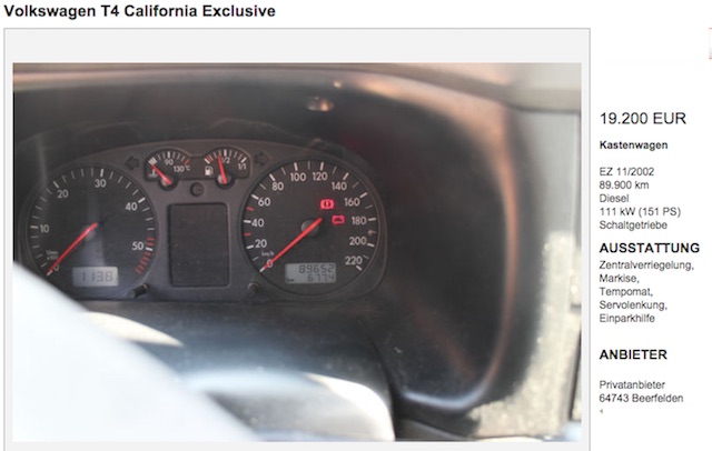 VW Bus T4 California Exclusiv mit wenig gefahrenen Kilometern