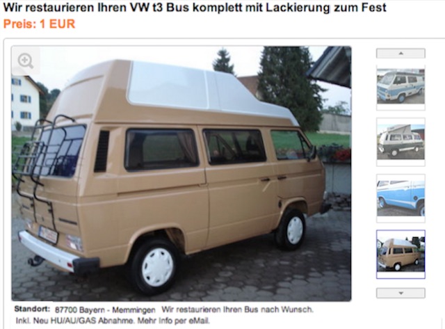 VW Bus T3 Restauration ab 1 Euro