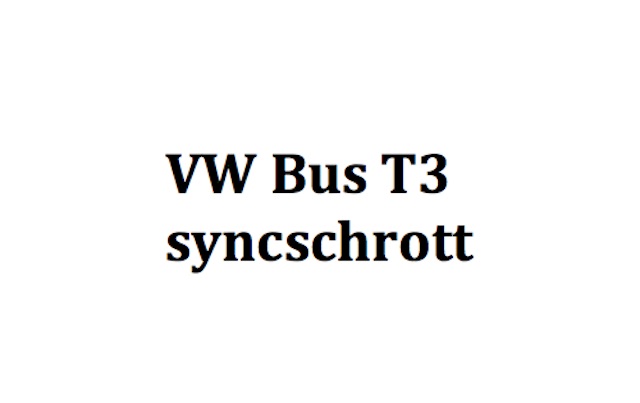 VW Bus T3 Syncro Schwachstellen