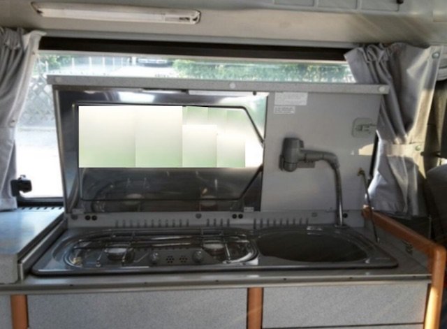 VW Bus T4 Camping Ausstattung Schrank mit Herd und Spuele