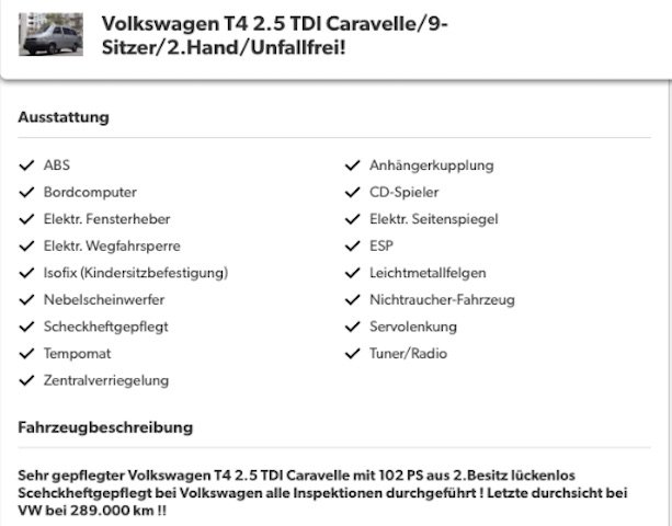 VW Bus T4 gepflegt kaufen Berlin