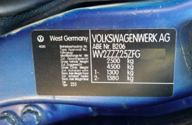 Achtung gefälschte Typschilder VW Bus T3