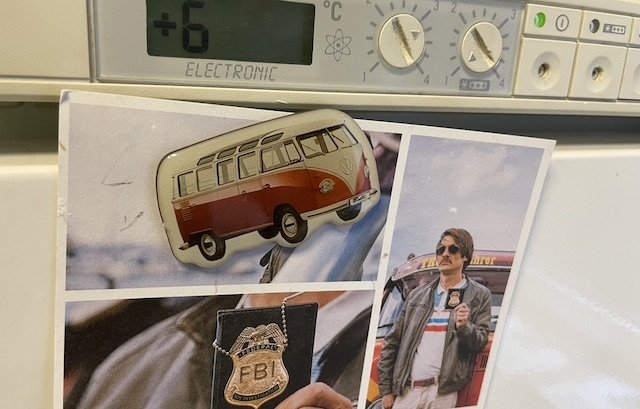 Kühlschrankmagnet VW Bus Postkarte BusChecker