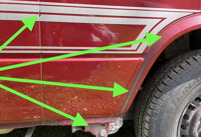Steinschlagschutzfolie VW Bus T3 verschieden ausgeblichen