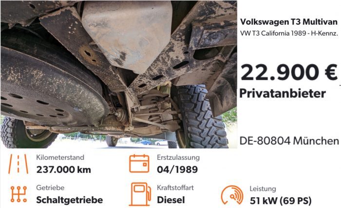 Unterboden prüfen VW Bus T3 Westfalia restaurieren